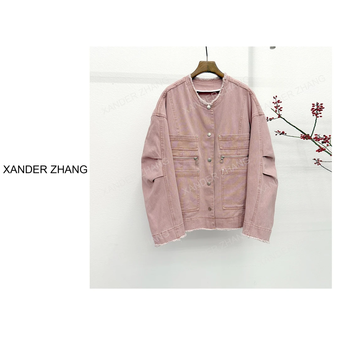 山大张设计师定制彩色水洗牛仔廓形夹克外套YBJ1J093显瘦时尚潮牌