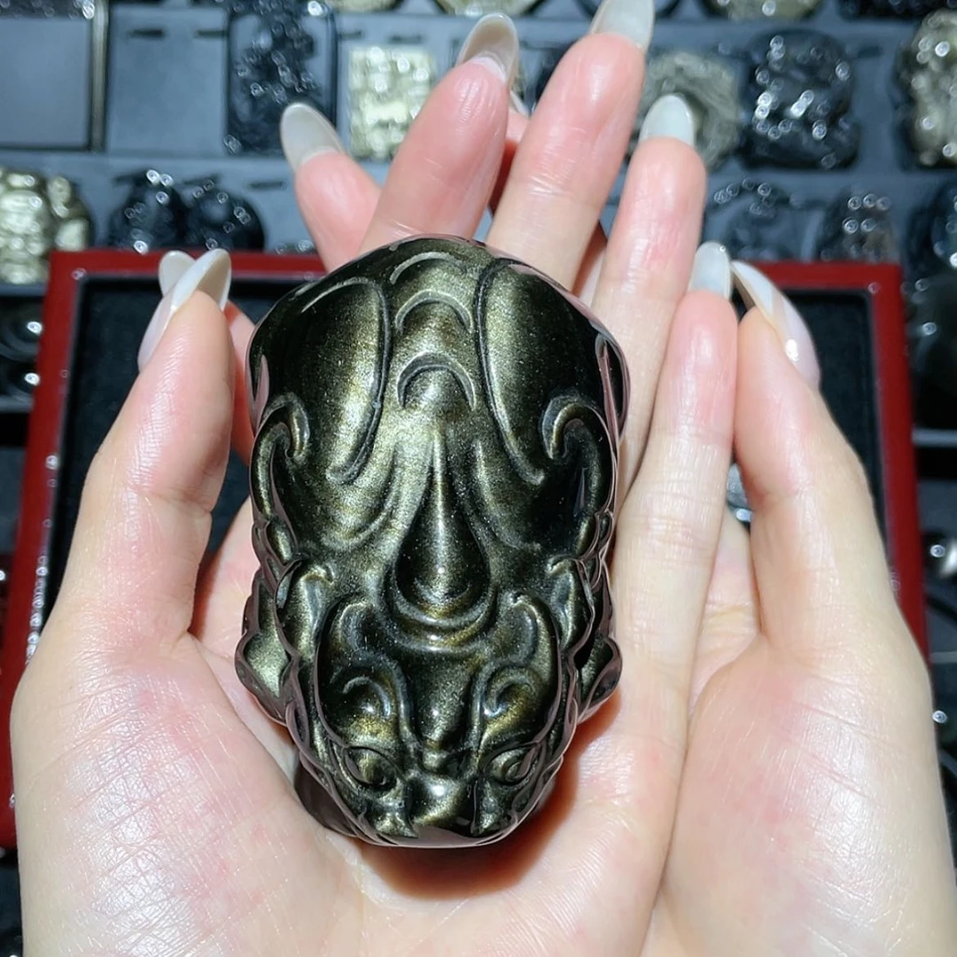 【闪购商品】未镶嵌黑曜岩珠宝奇石财***狗