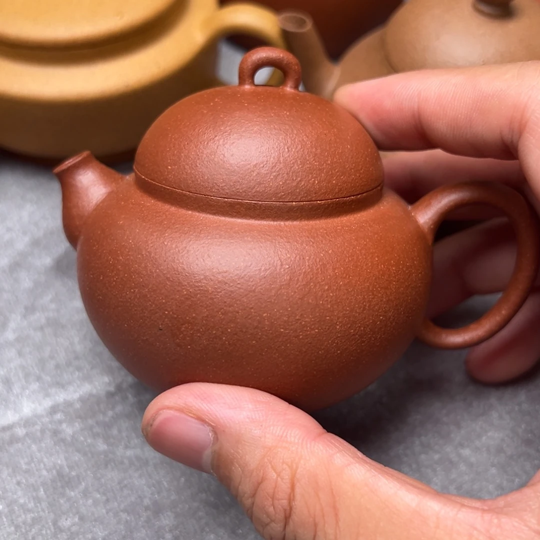 茶壶紫砂红降坡欢喜140cc