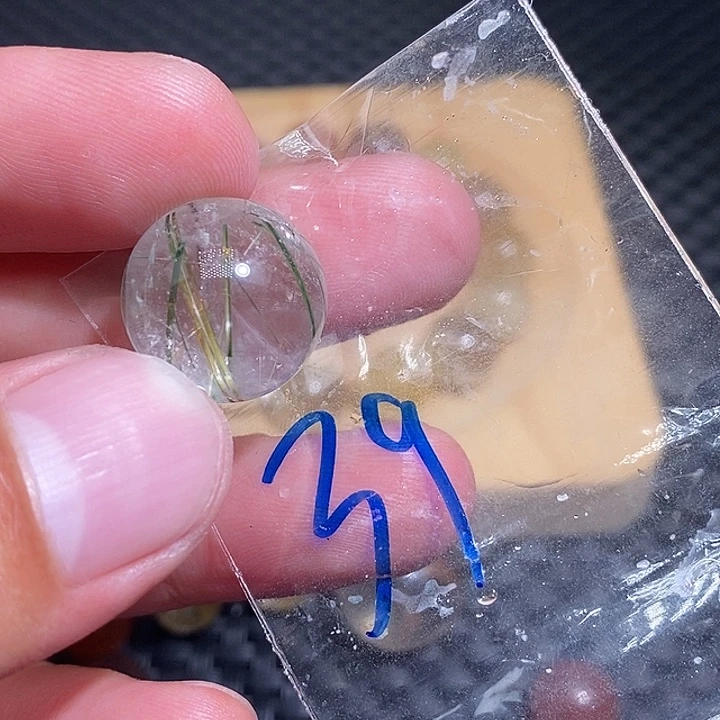 粒***安未镶嵌手链发晶天然水晶手串