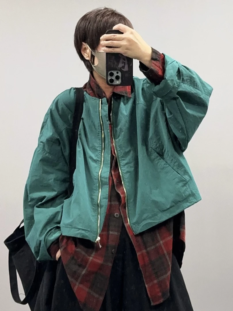 W021 设计师自留款短阔版型拉链外套百搭ins潮流宽松