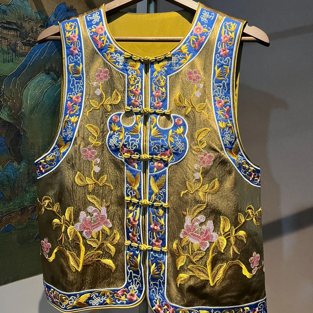 东方贵人 芳华设计新中式重工刺绣马甲国风百搭刺绣马甲FH-A054