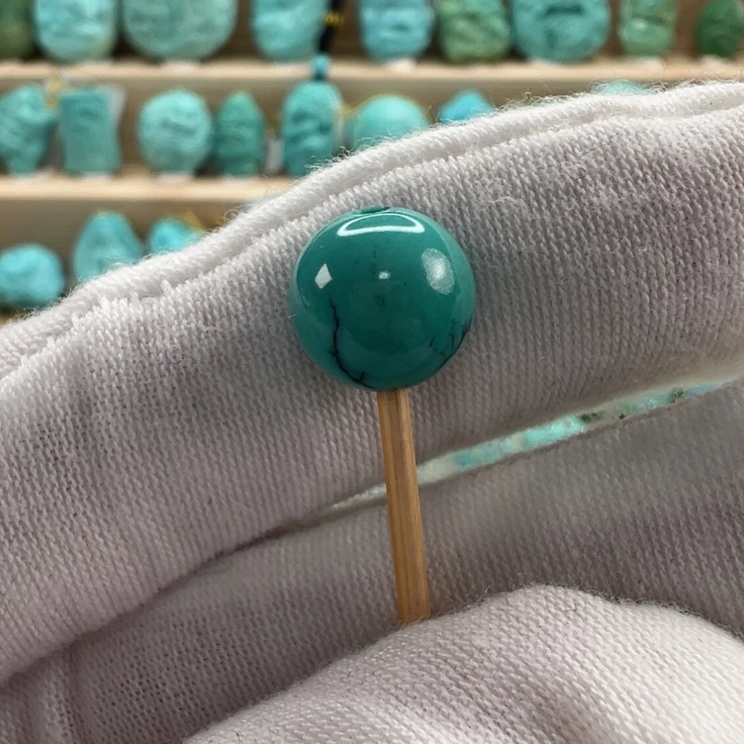 未镶嵌绿松石圆珠9.7mm远***空