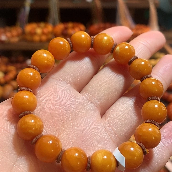 墨***：蜜蜡未镶嵌手串蜜蜡手串