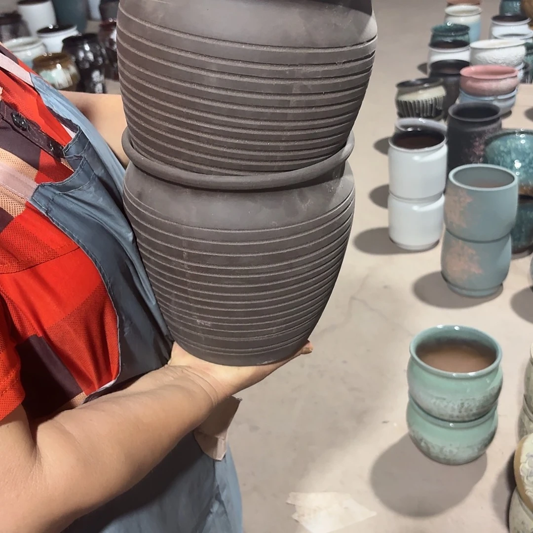 紫砂花盆口20高20