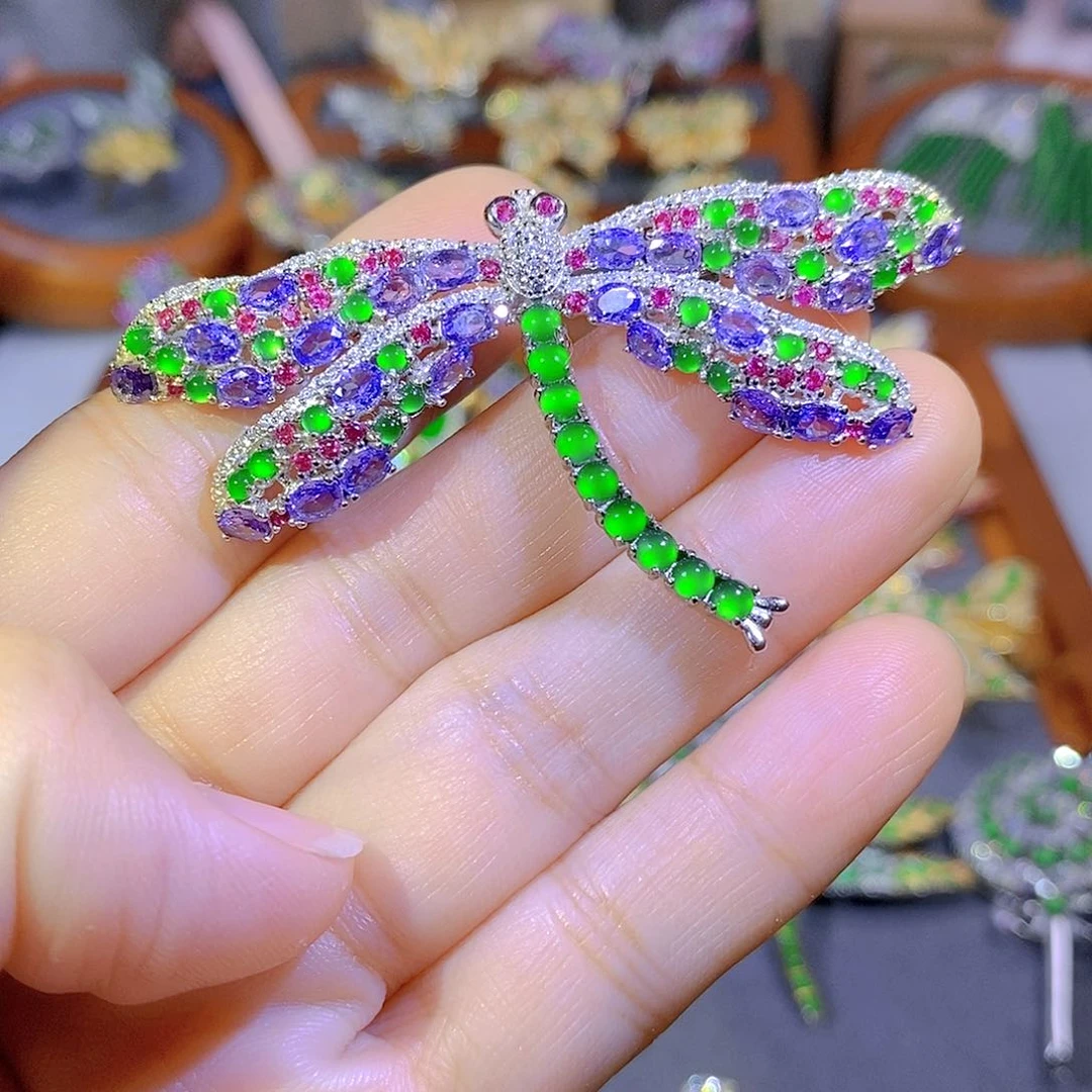 颈饰银S925镶嵌翡翠