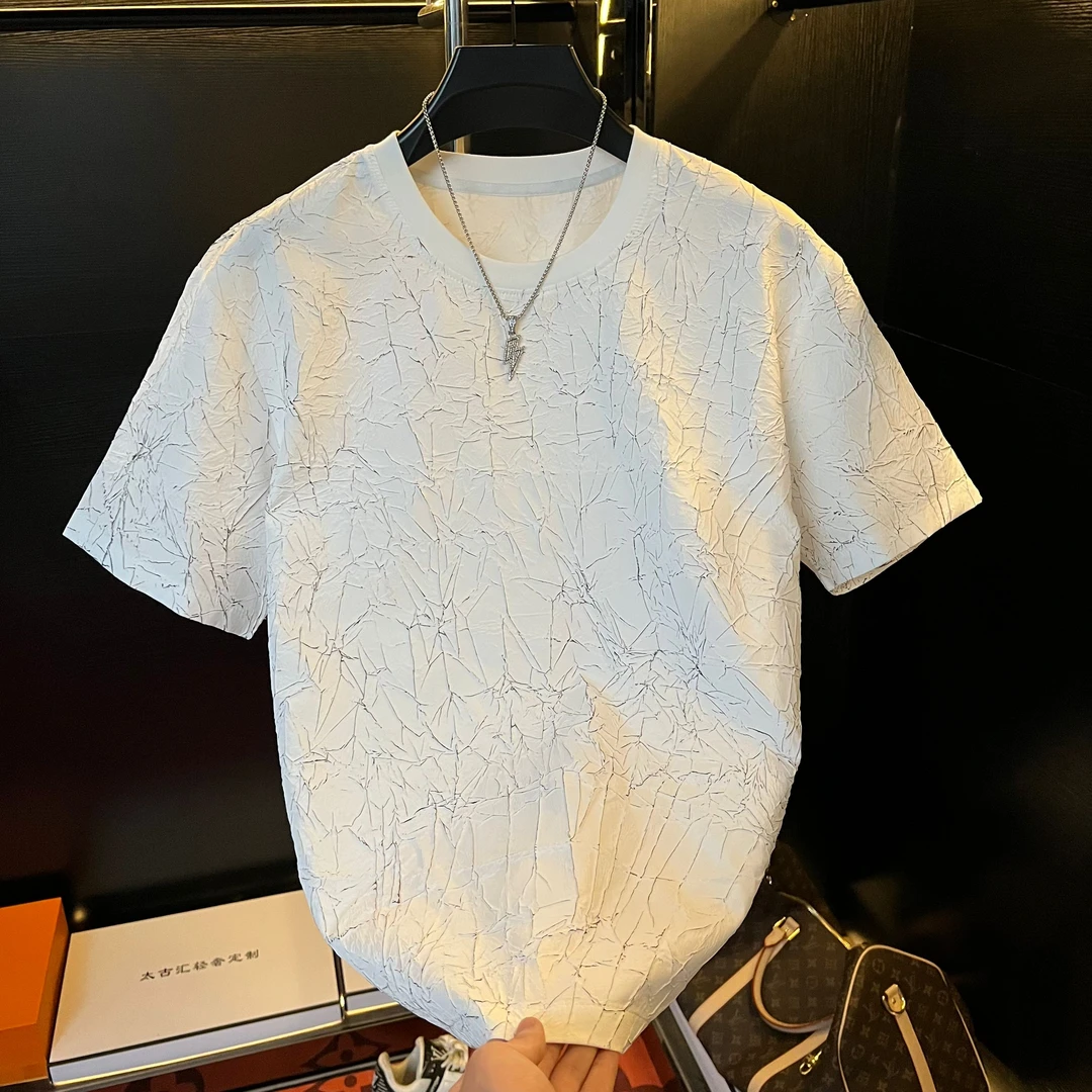 【小宋】设计感短袖T恤男夏季新款设计款轻奢男士上衣半袖体恤衫