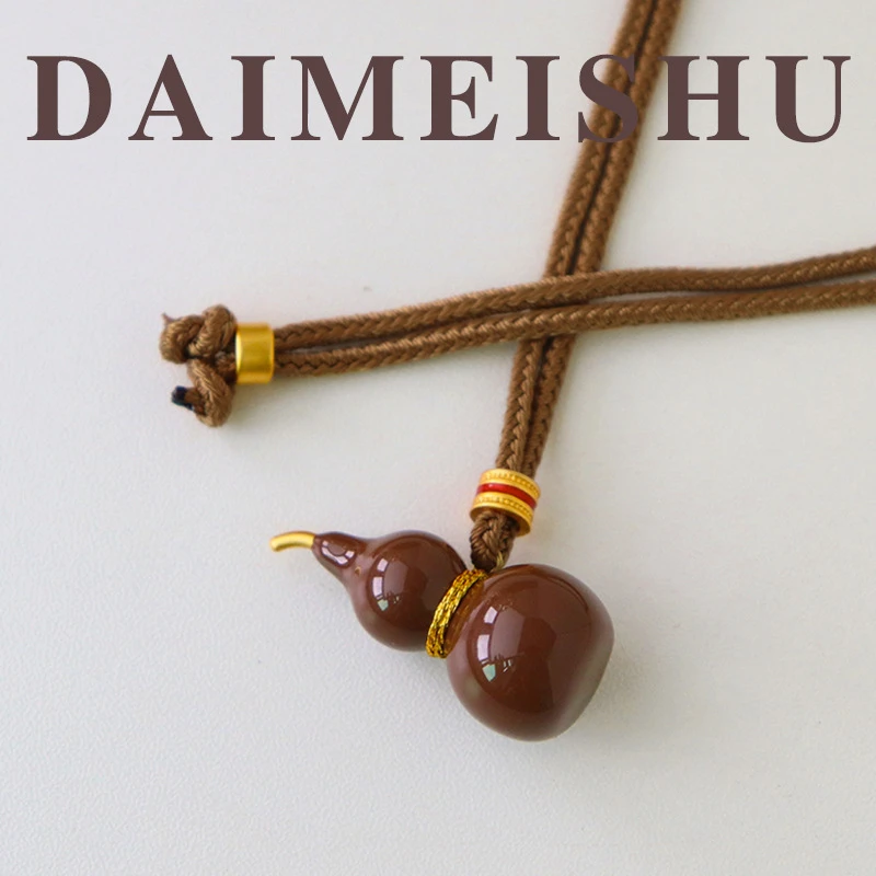 铜亚克力项链新中式复古滴油葫芦毛衣链女高级感长款时尚精致轻奢