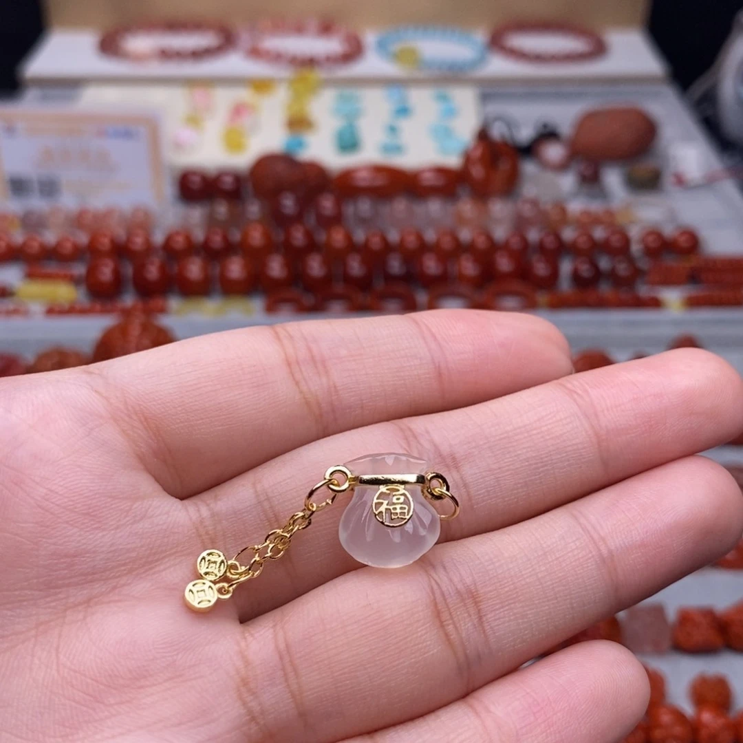 南红玛瑙配饰银S925镶嵌人****7
