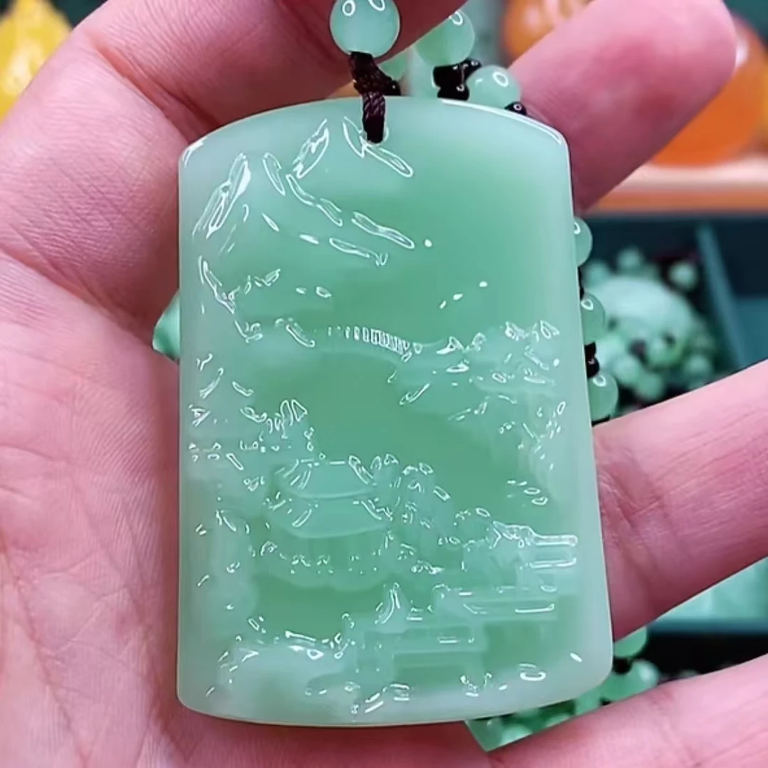 夏季新款2.浅绿方牌山水牌情侣同款新款上新..