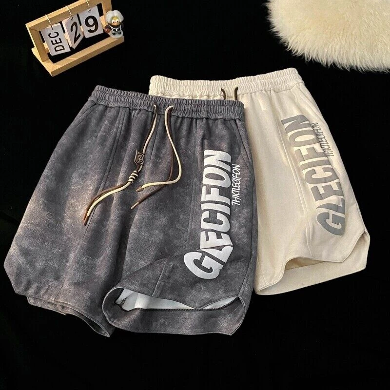 短裤男款夏季休闲百搭美式复古五分裤男士宽松潮流高街运动中裤