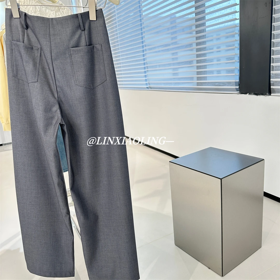 显瘦休闲裤西装裤女春季新款气质垂感直筒简约设计师小西裤