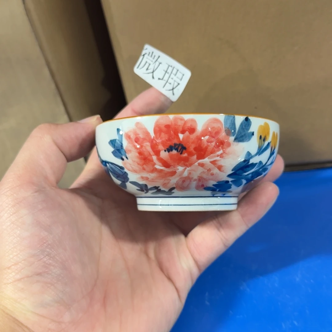 釉下手绘茶具微瑕