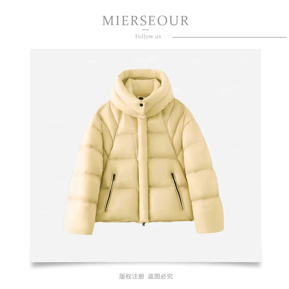 时町25新款韩系云朵泡芙连帽保暖百搭短款羽绒服-058