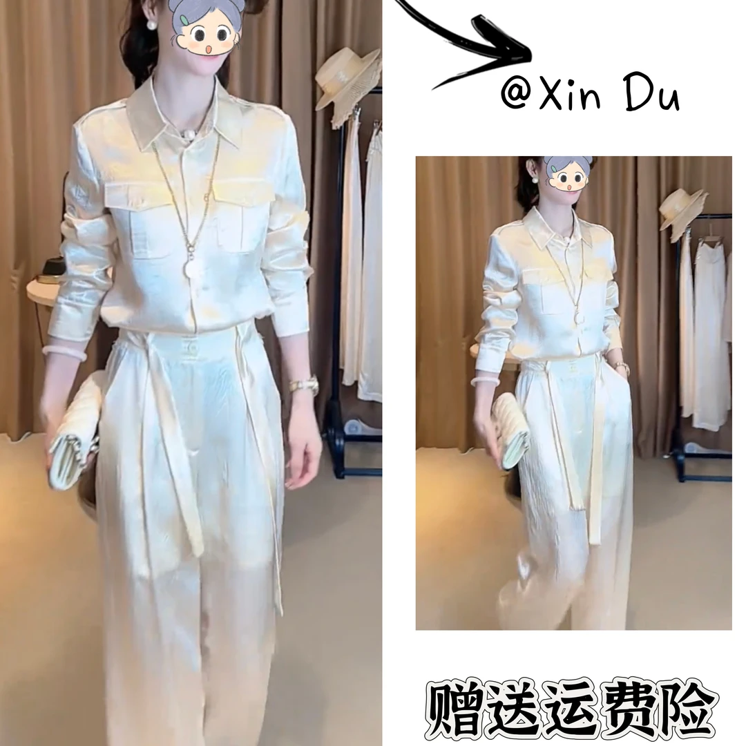 2025秋季新款时尚显瘦气质女士网红洋气两件套百搭款D23004