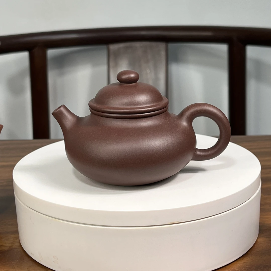 全手工容天壶 稀有老料红砂紫泥 双层盖 180毫升助工徐亚琴制实价