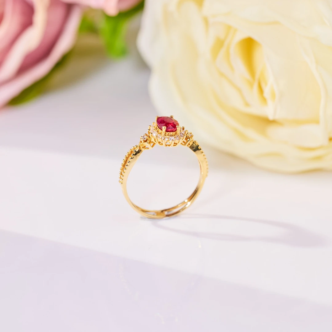 玉峰珠宝丨安娜【静澜】红宝石戒指*18K镶嵌*U6530多样性发其一
