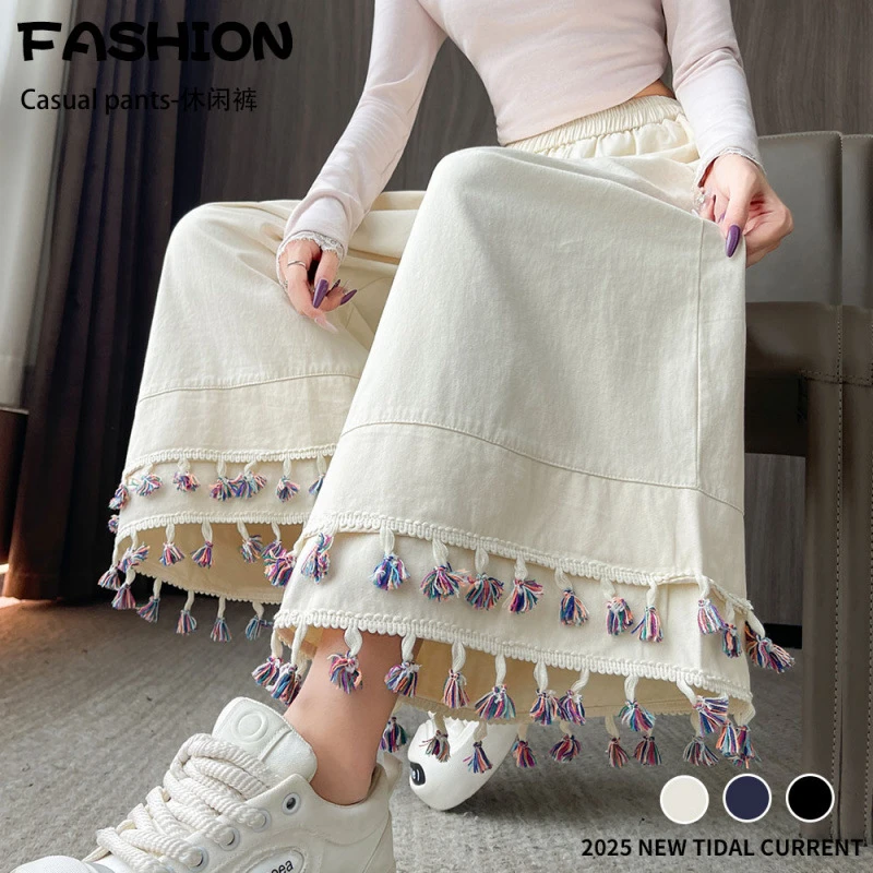 洗水人人人棉裤女森系甜美软糯裤小个子子大摆高腰休闲裤秋冬女装