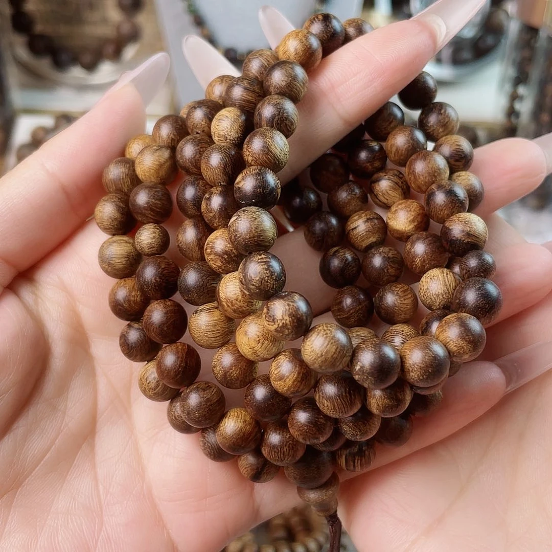 手串沉香富森红土沉窖藏古董瘤疤0.8×108