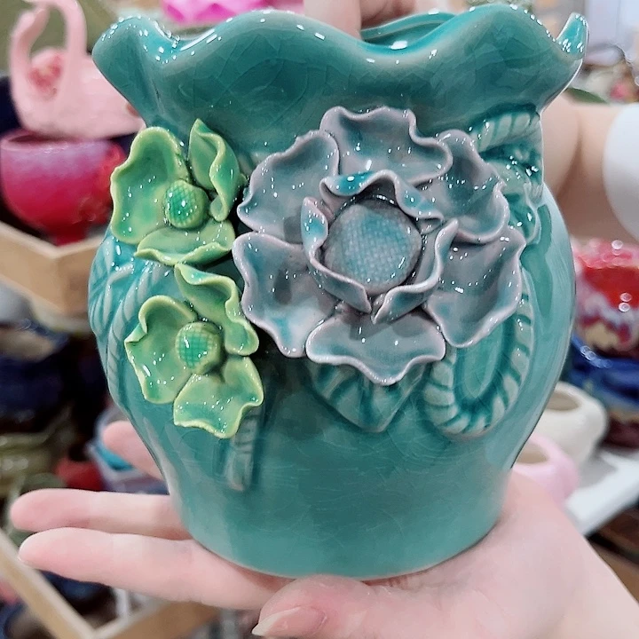 有孔.凑单10元陶瓷花盆发货！