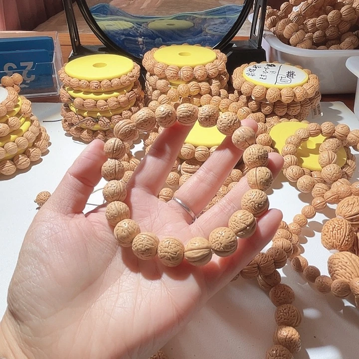 冰***六吊坠桃核桃核手串野生桃核23