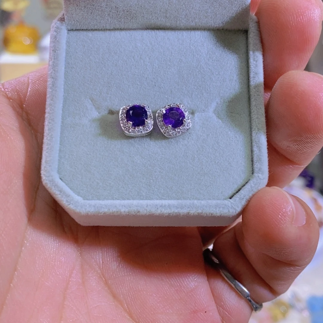 手链未镶嵌水晶紫水晶耳钉