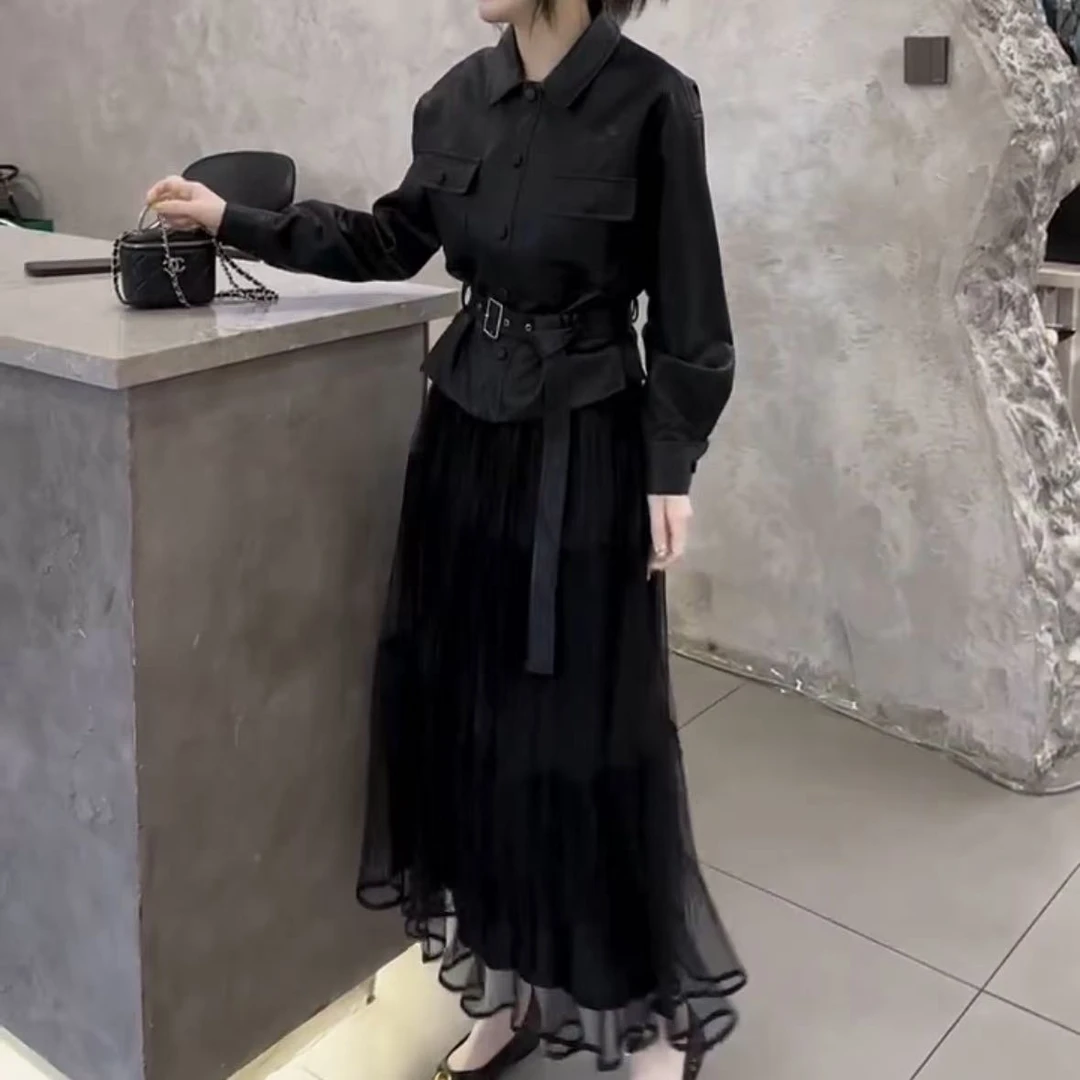 2025春季新款时尚显瘦气质女士网红洋气两件套百搭款D7507