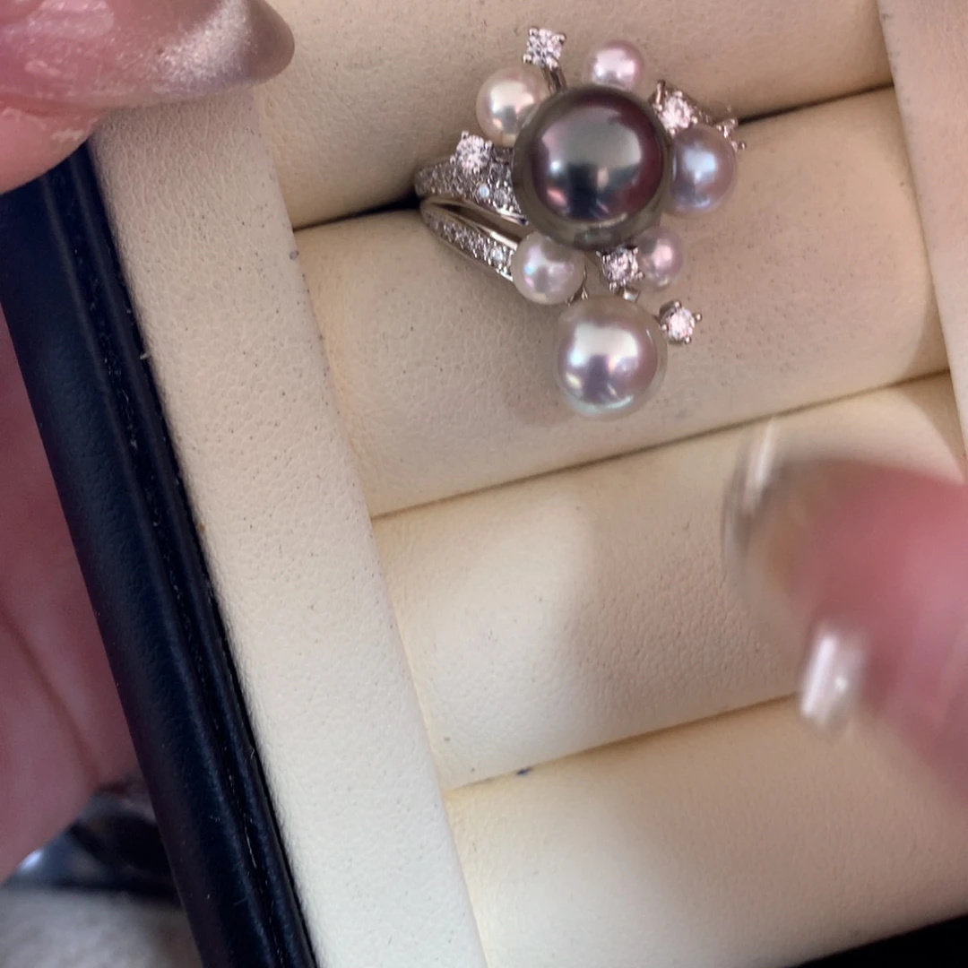 海水珍珠戒指银S925镶嵌