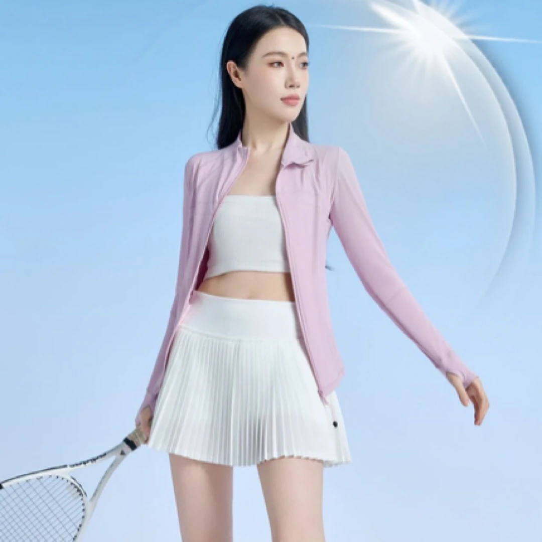 Yenory隐奈锐无帽款秋冬季女士高级瑜伽夹克户外长袖运动针织