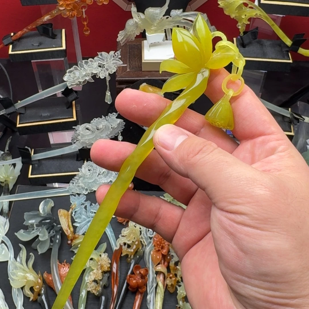 岫玉发饰未镶嵌岫玉发簪就是好看