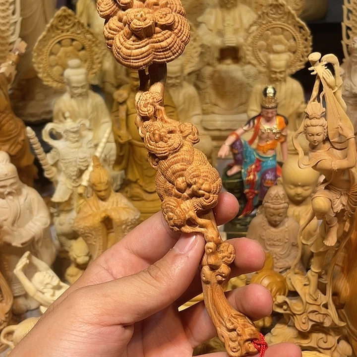 黄杨木瑕疵灵芝如意