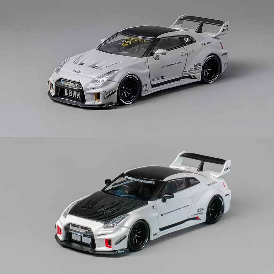 CM Model 1:64 日产 gtr R35 RR 战斗灰 lb宽体 合金汽车模型