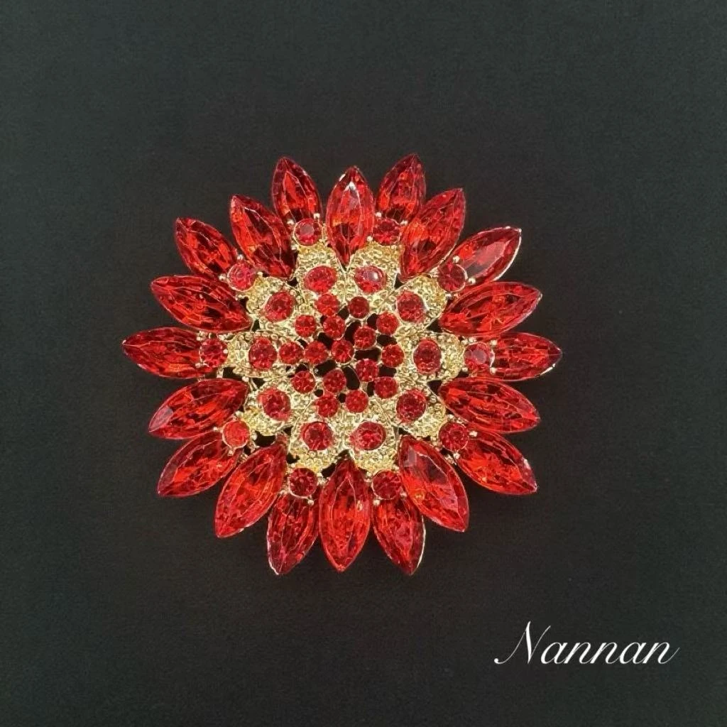 铜合金亚克力胸针 铜合金亚克力 5538 太阳花胸针