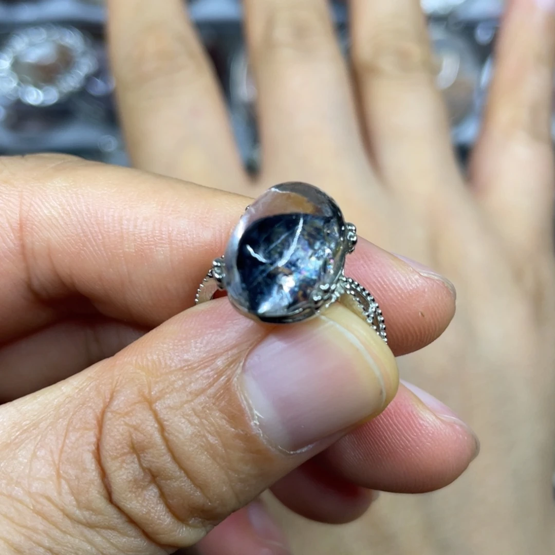 【闪购商品】银S925镶嵌珠宝半成品水晶戒指