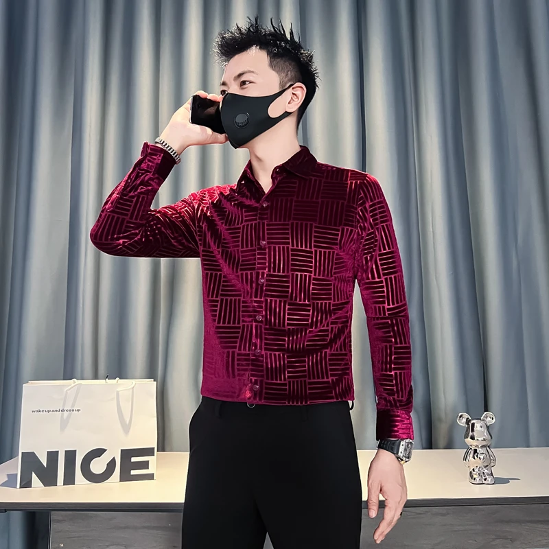 衬衫男款长袖春秋季2025新款高级感潮牌痞帅网红洋气炸街男装衬衣