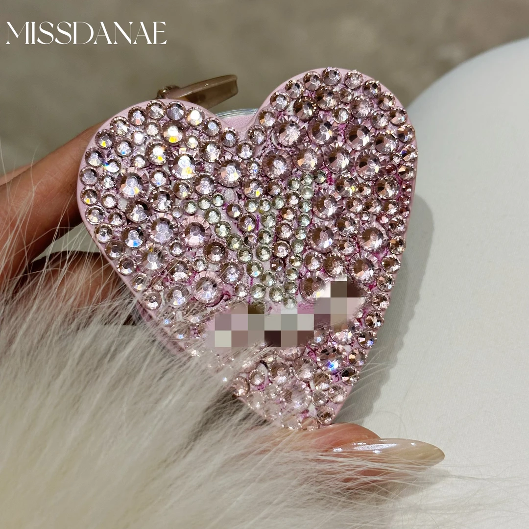 【粉色L满钻爱心-支架】高定点钻磁吸支架适用于安卓苹果