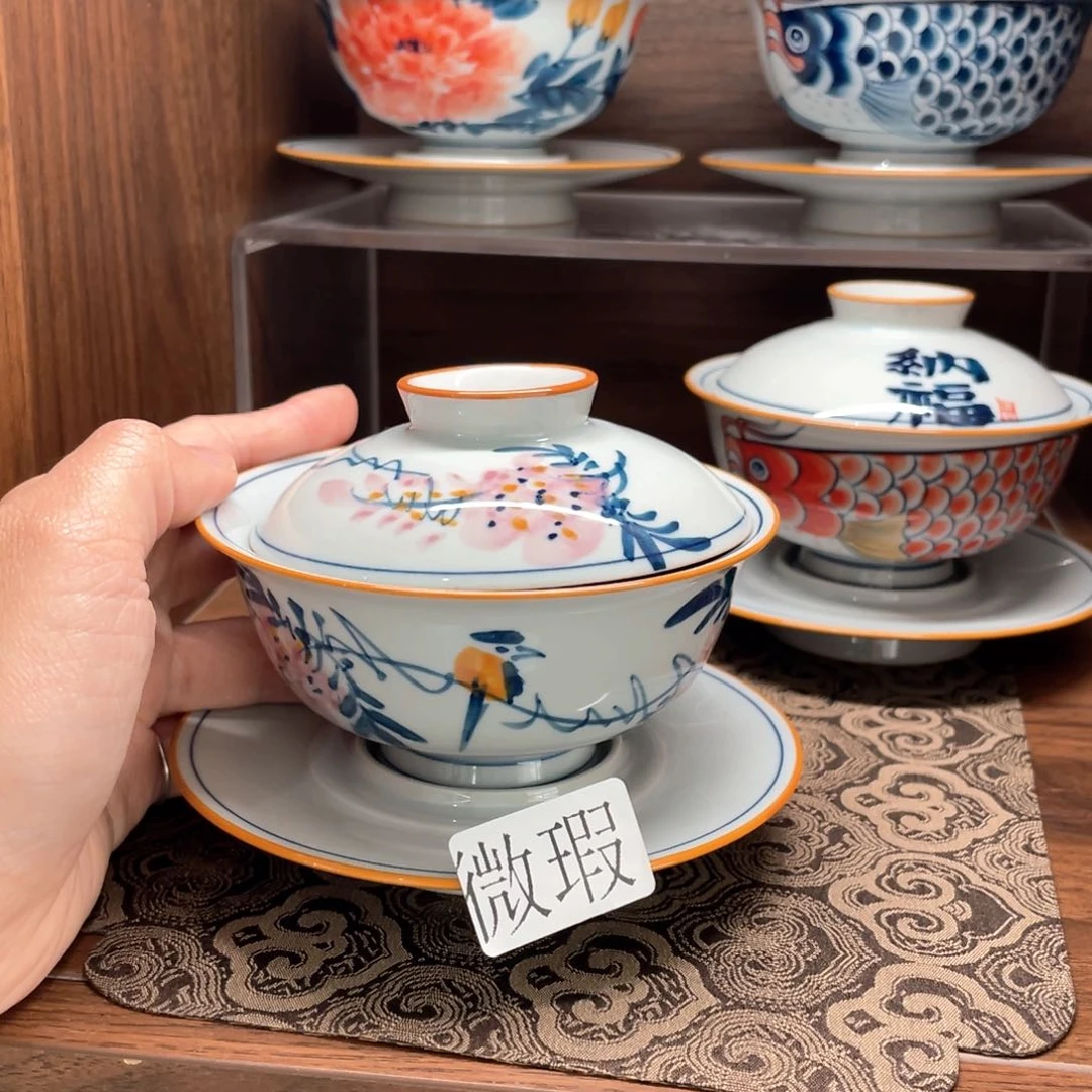 微瑕釉下彩纯手绘
