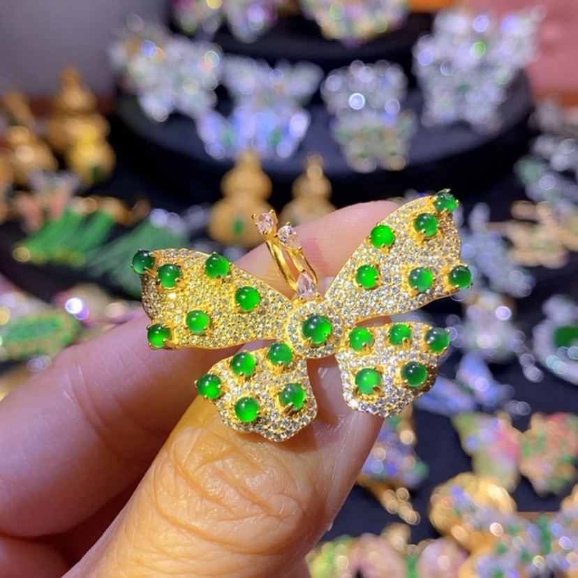 【闪购商品】翡翠挂件银S925镶嵌天然资源