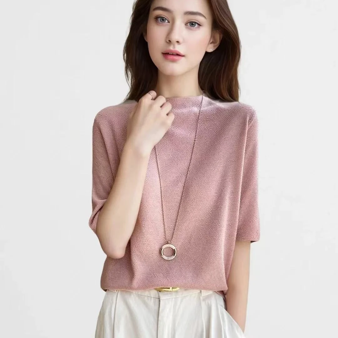 【早秋新款】2025新款显瘦气质时尚百搭修身丝羊毛针织套头衫002