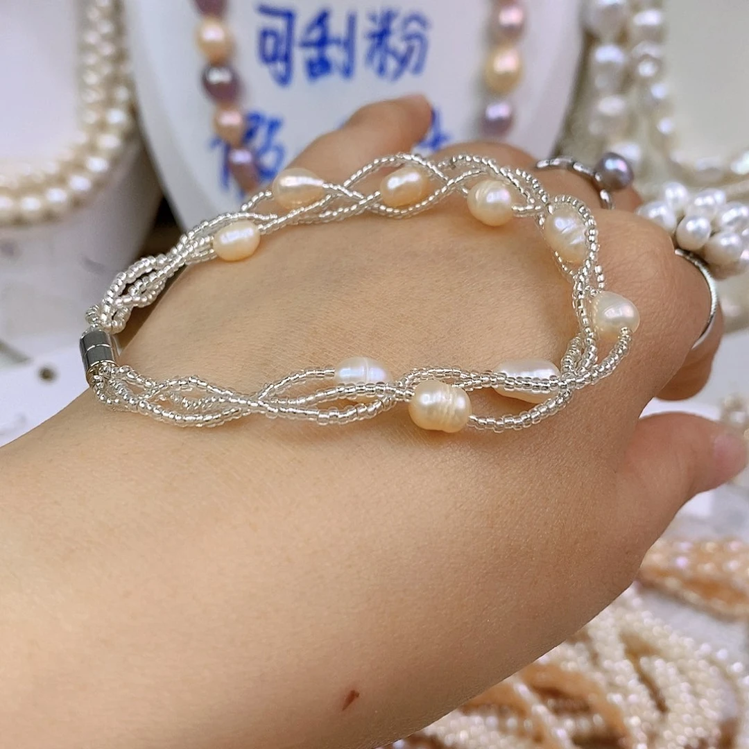 淡水珍珠手绳合金