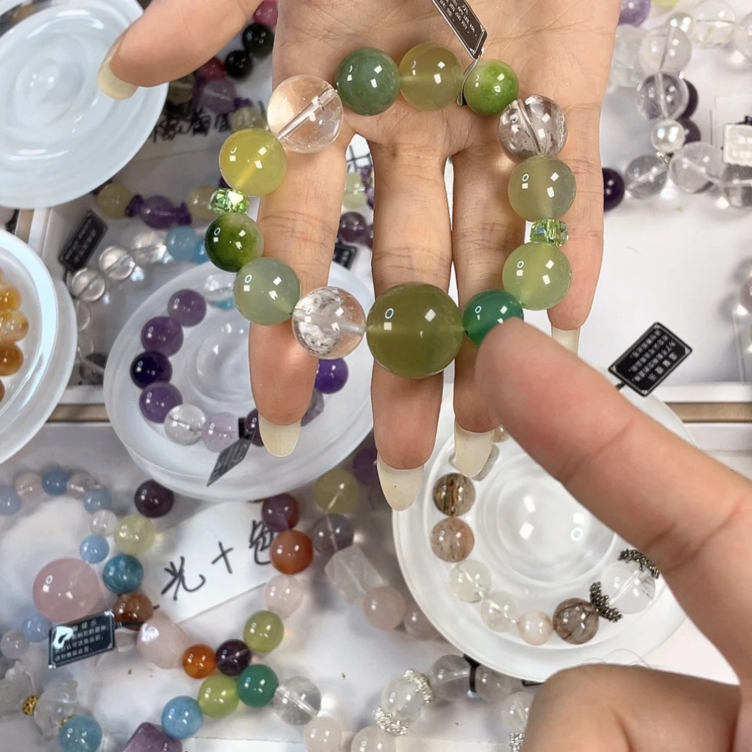 银S925镀金镶嵌手链水晶