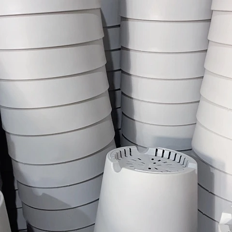 树脂月季盆25口4个灰白无托