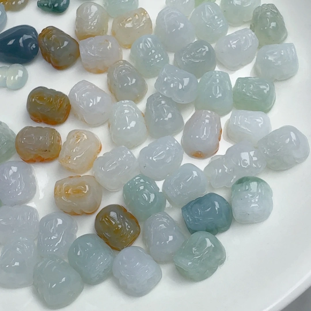 翡翠散珠通孔貔貅一个可以选