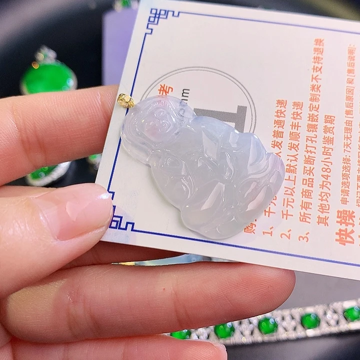翡翠挂件18K金镶嵌g g g g
