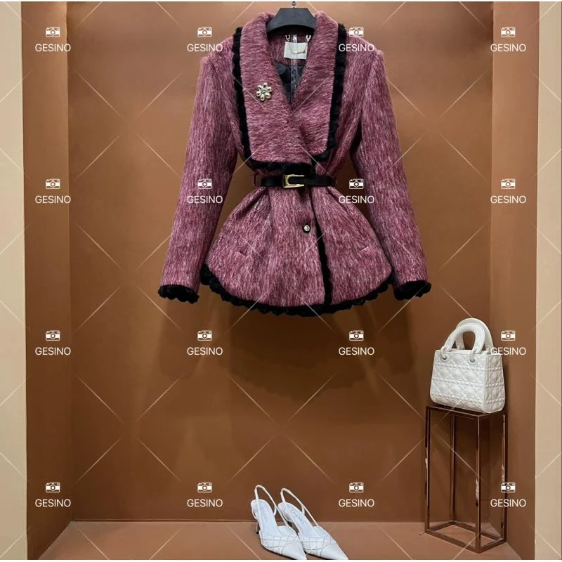 【闵闵】秋冬气质小香风时尚设计师中长款外套 QD-2025375