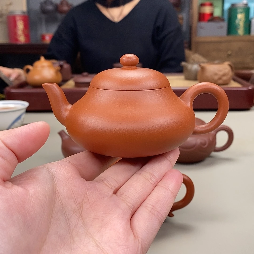 紫砂茶壶生砂朱泥半手君德140cc