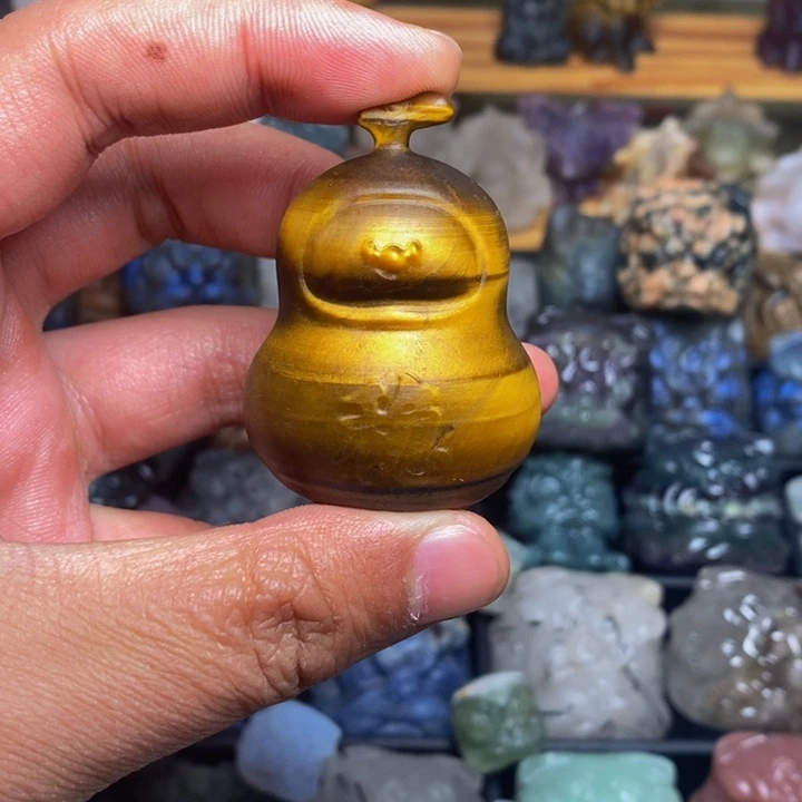 石材醒狮视频把件摆件