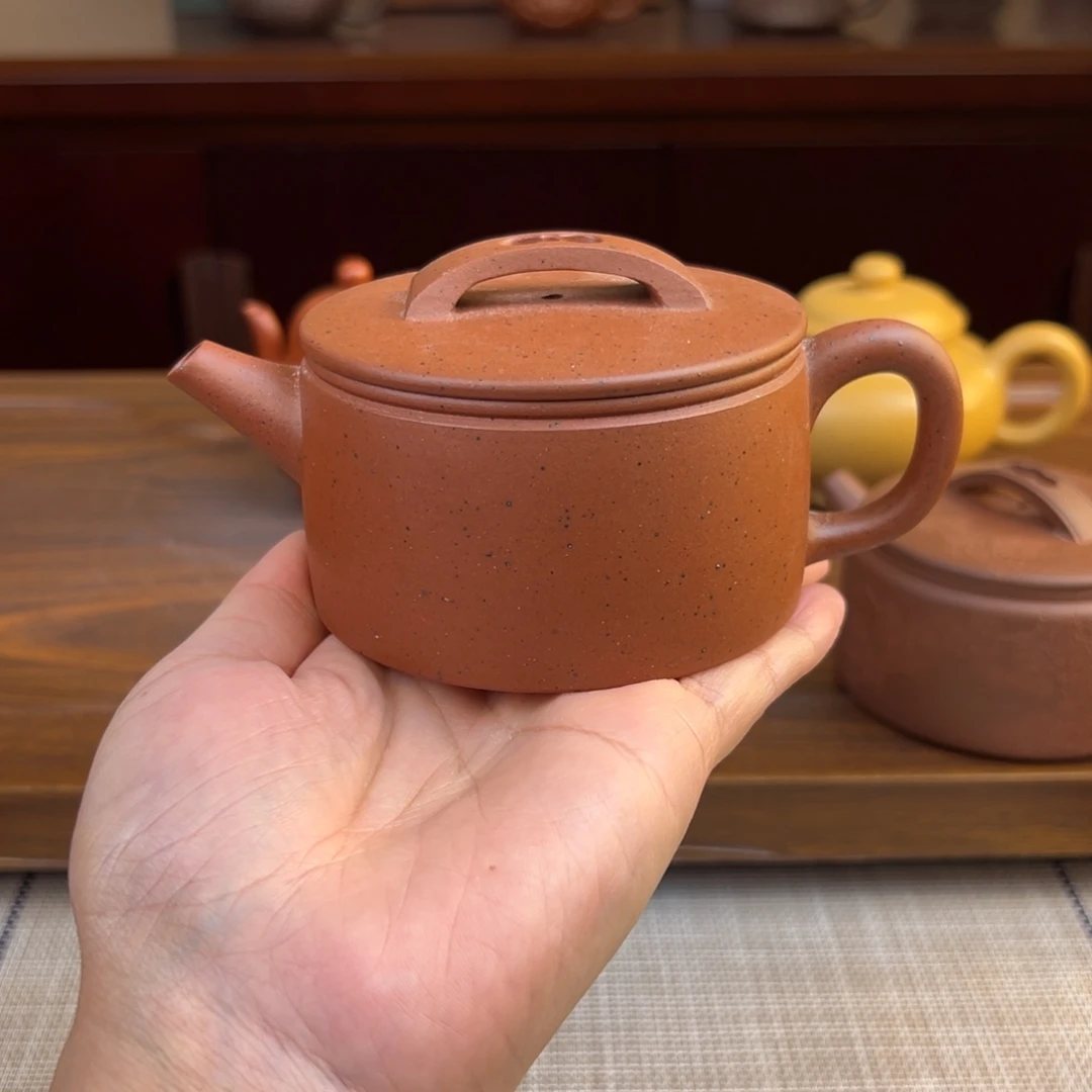 茶壶紫砂大红泥汉瓦全手200cc