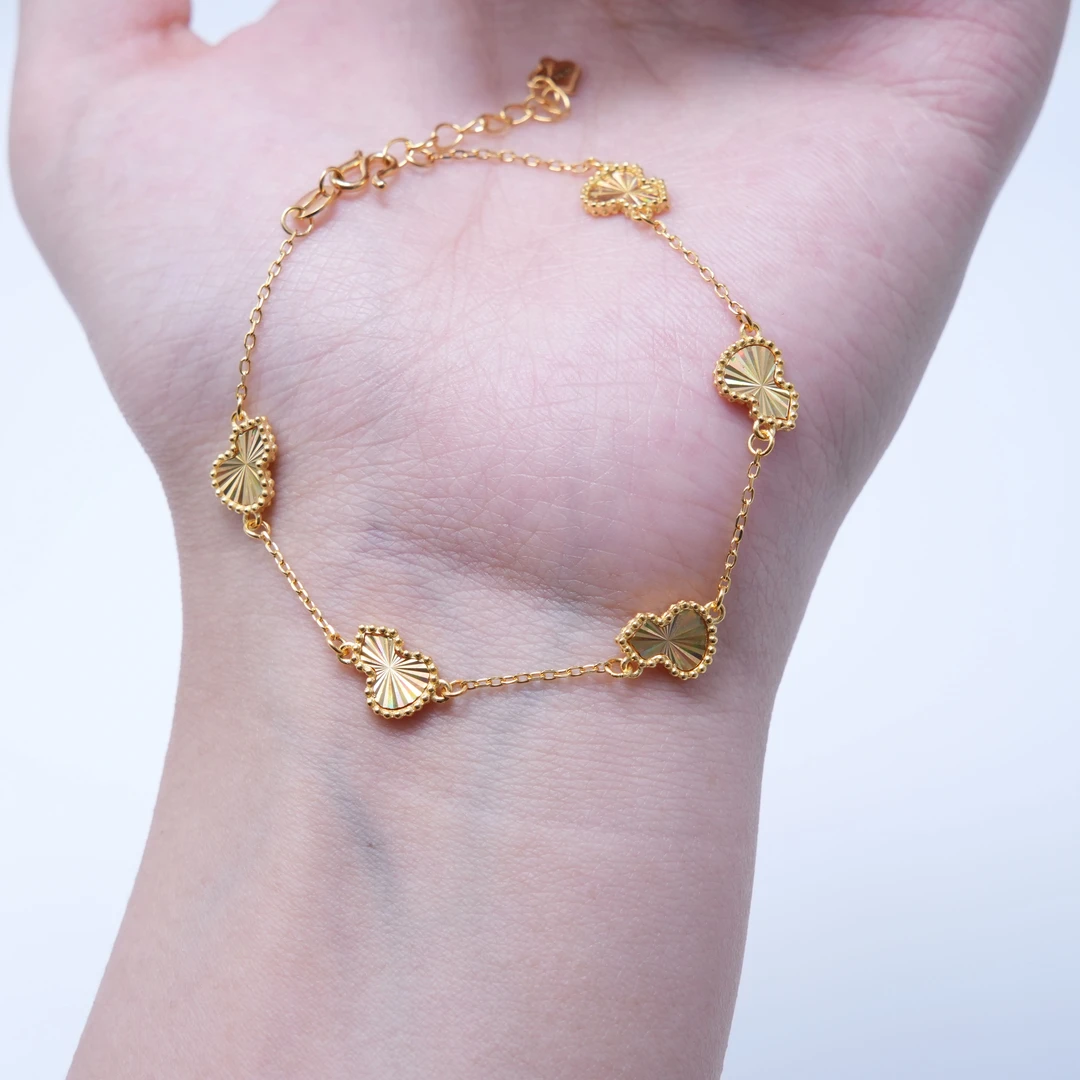 【金手链】炫彩五葫芦手链5G黄金足金999时尚百搭轻奢送女友零附加