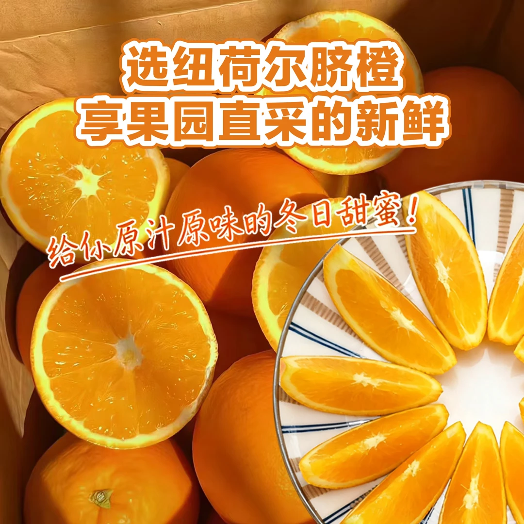 湖北正宗纽荷尔脐橙大果特大果新鲜现摘应季水果爆甜多汁无籽无渣